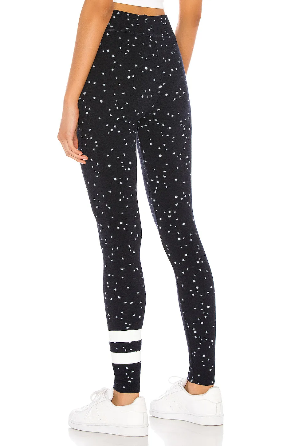 Sundry Stripe Stars Yoga Pant Legging Navy Blue