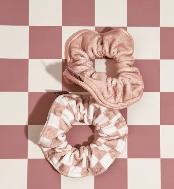 Towel Scrunchie 2 Pack - Terracotta Checker