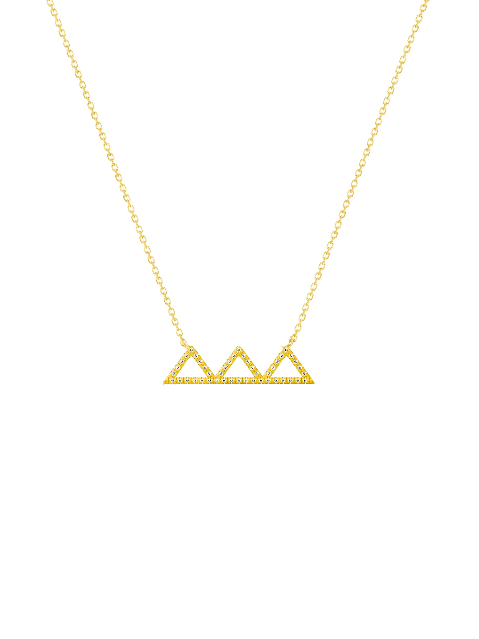 Triangle Diamond Necklace 14K