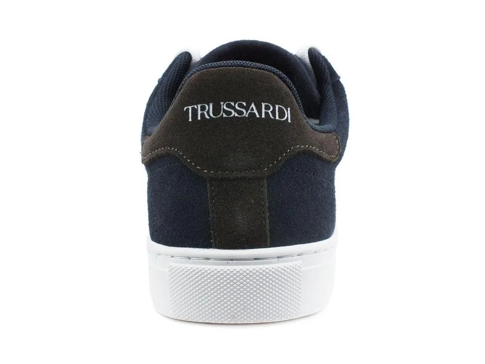 TRUSSARDI DNA Sd Real Suede Sneaker Navy Blue Ebony 77A00270