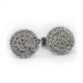 White Gold Diamond Circle Studs