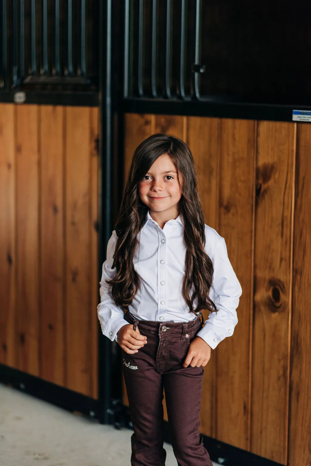 *YOUTH* WHITE PERFORMANCE RODEO SHIRT