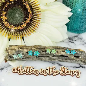 étoiles {small turquoise star earrings}